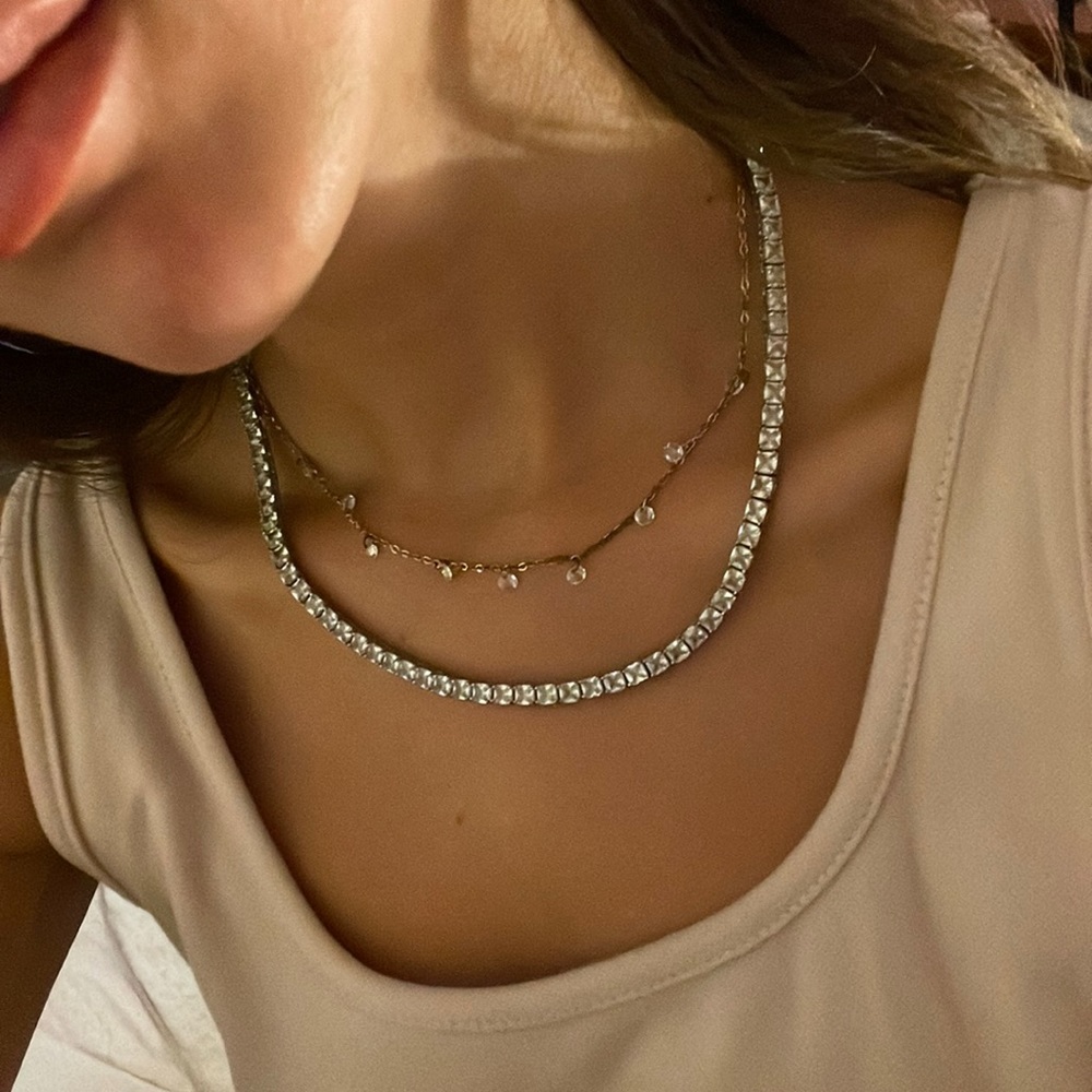 Tennis Bracelet and Necklace. CZ. Bracelet- 8.5” Necklace - 18”